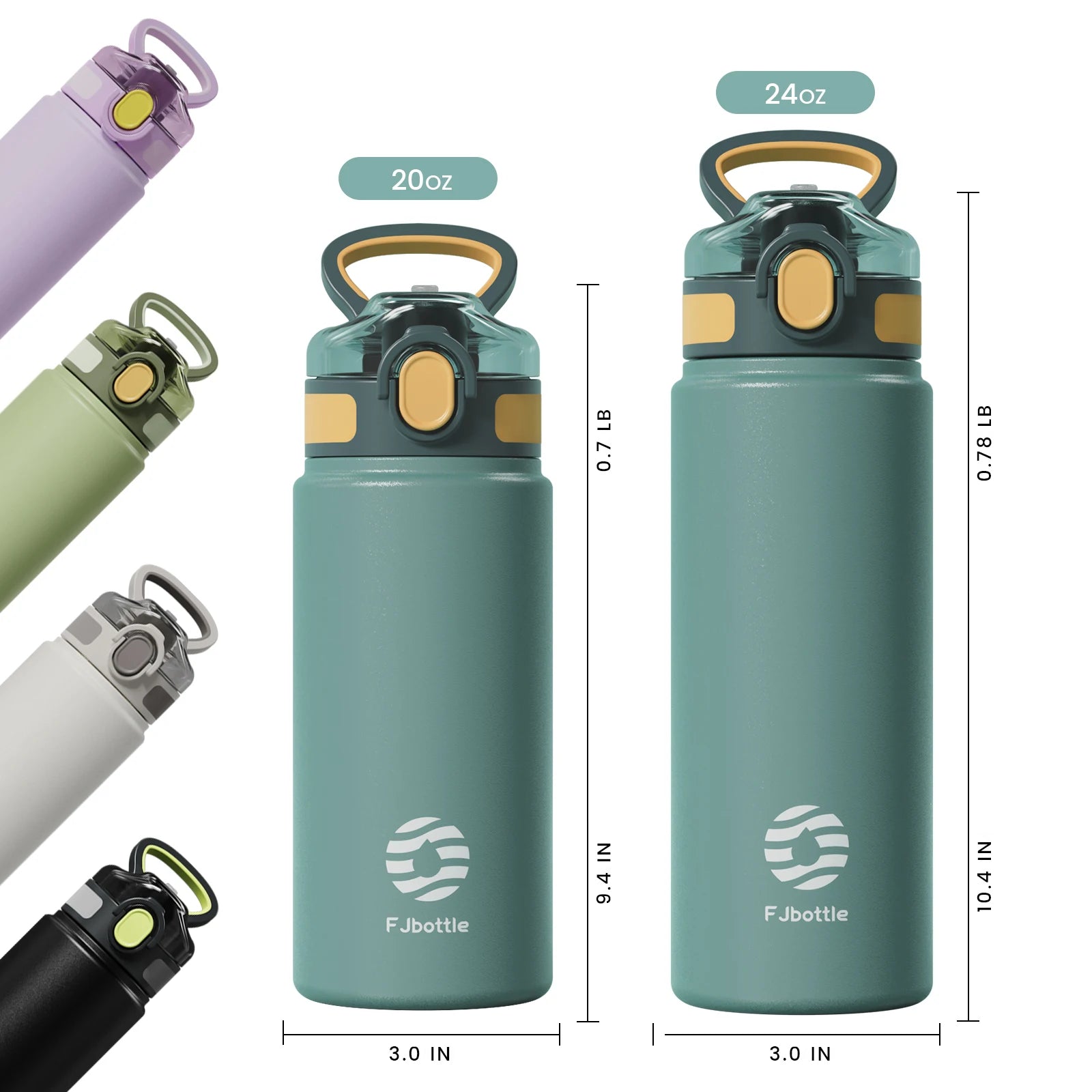 Stainless Steel Insulated Thermos Water Bottle with Straw – 600ml & 720ml for Outdoor Sports 3