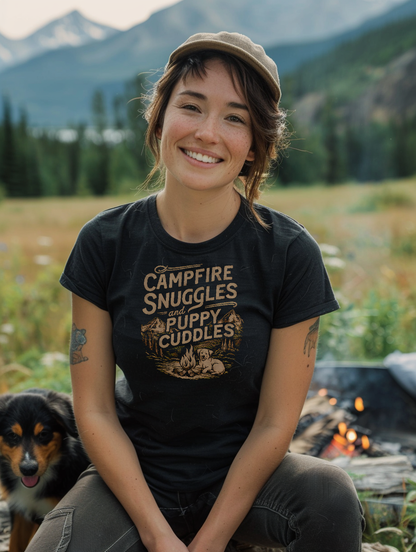 Campfire Snuggles and Puppy Cuddles Unisex T-shirt