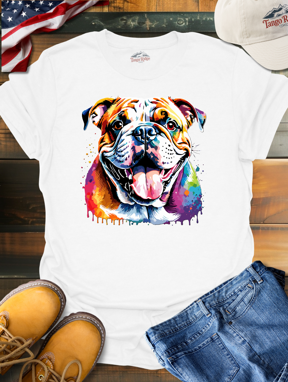 Bulldog Brilliance | English Bulldog Watercolor Print Unisex T-shirt