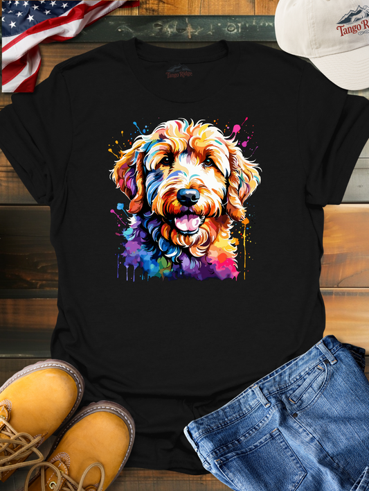 Doodle Radiance | Goldendoodle Watercolor Print Unisex T-shirt