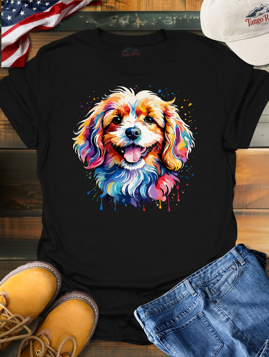 Joyful Cavachon | Cavachon Watercolor Print Unisex T-shirt