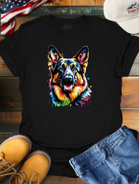 Shepherd Vibrance | German Shepherd Watercolor Print Unisex T-shirt