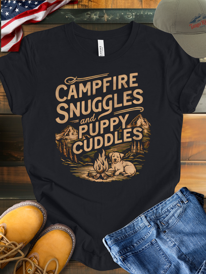 Campfire Snuggles and Puppy Cuddles Unisex T-shirt