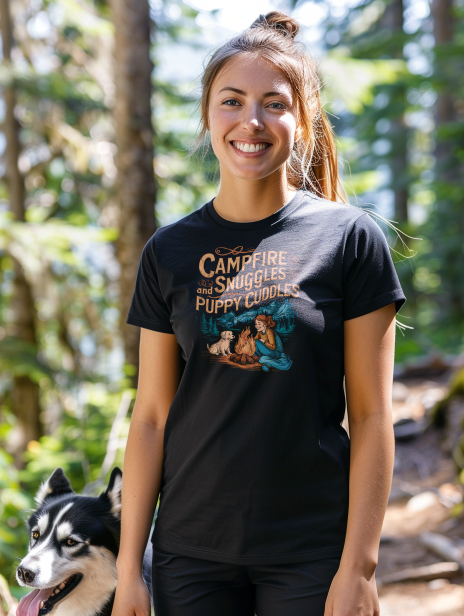 Campfire Snuggles and Puppy Cuddles T-shirt | V2