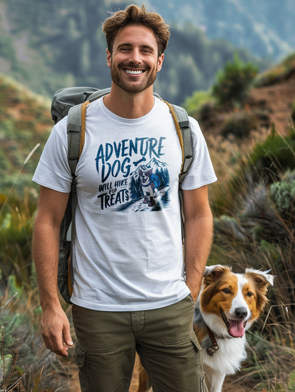 Adventure Dog Will Hike for Treats Unisex T-shirt | V2