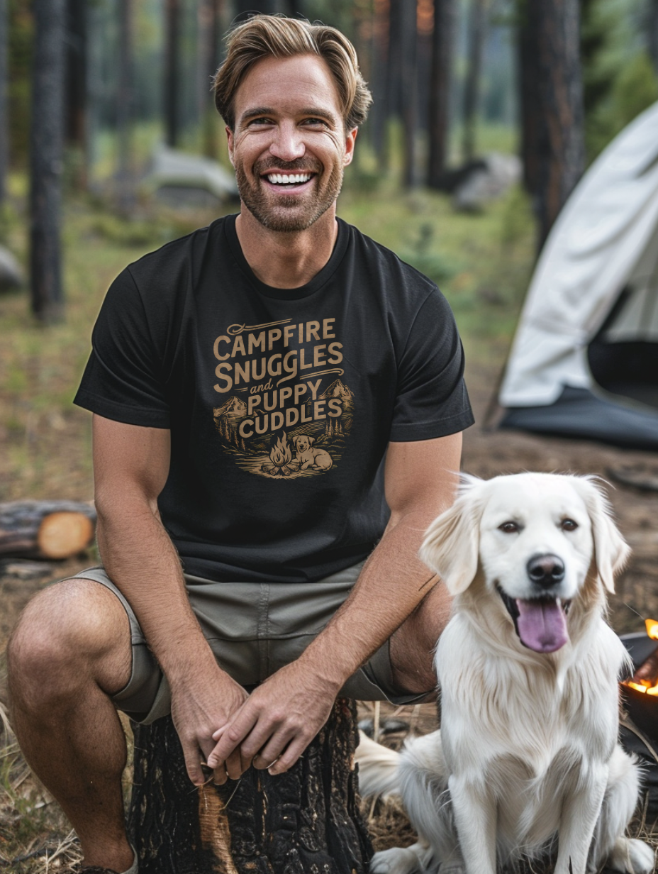 Campfire Snuggles and Puppy Cuddles Unisex T-shirt